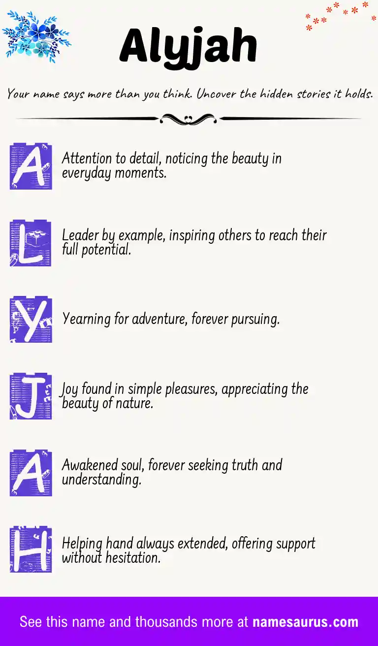 Acrostic poem about Alyjah.