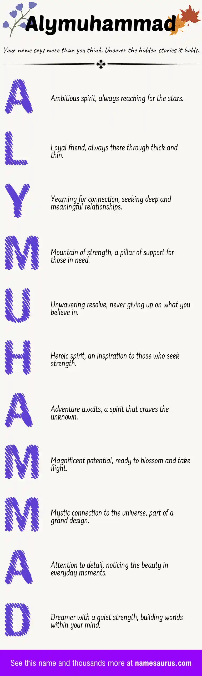 Acrostic poem about Alymuhammad.