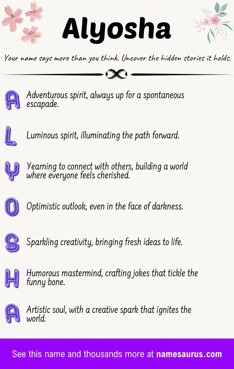 Acrostic poem about Alyosha.