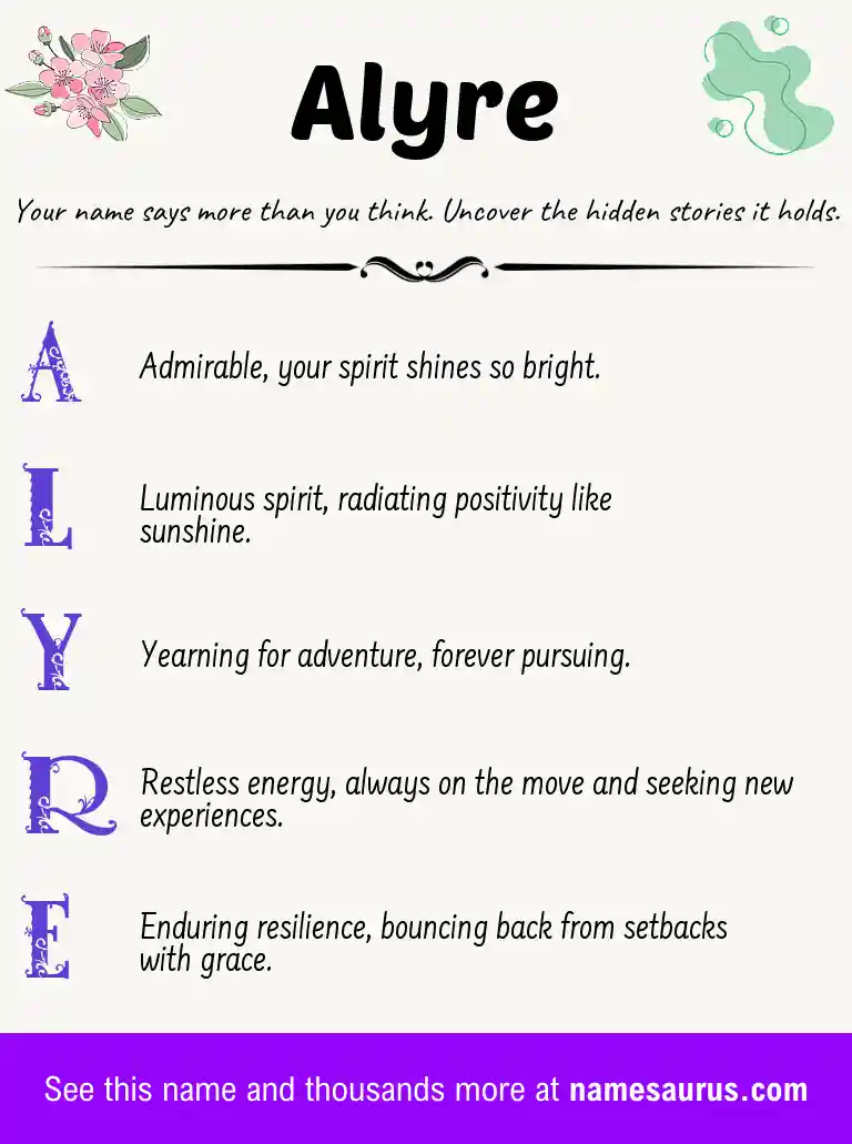 Acrostic poem about Alyre.