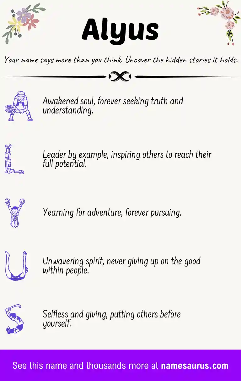Acrostic poem about Alyus.