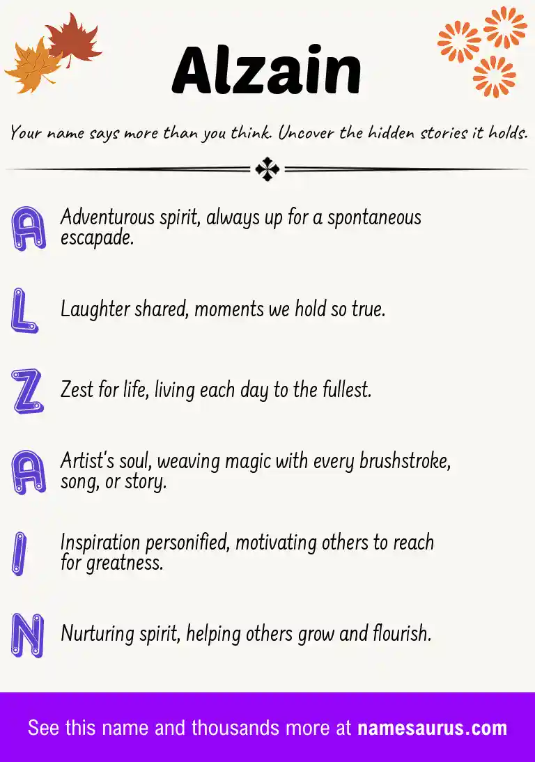Acrostic poem about Alzain.
