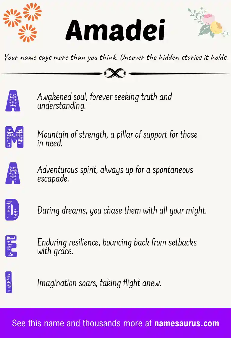 Acrostic poem about Amadei.