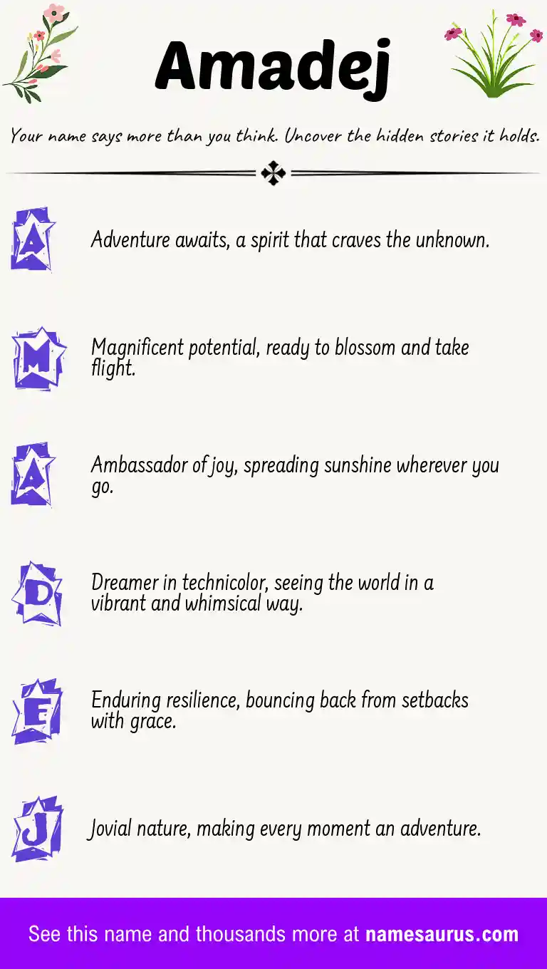 Acrostic poem about Amadej.