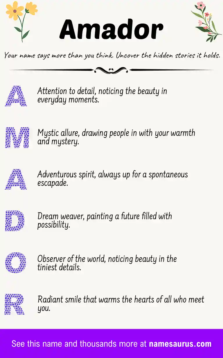 Acrostic poem about Amador.