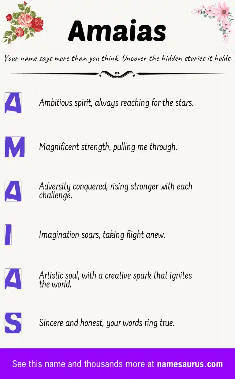 Acrostic poem about Amaias.