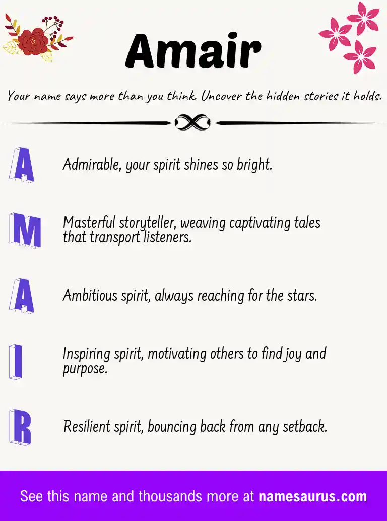 Acrostic poem about Amair.