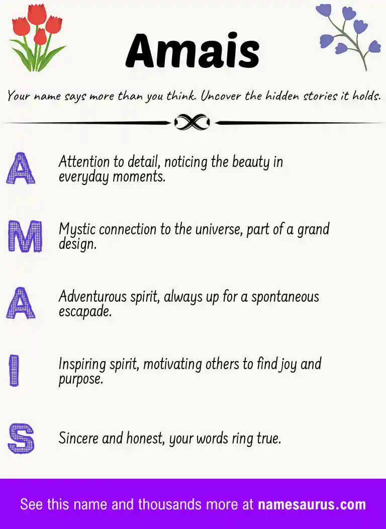 Acrostic poem about Amais.