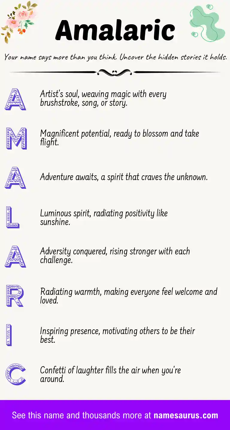 Acrostic poem about Amalaric.