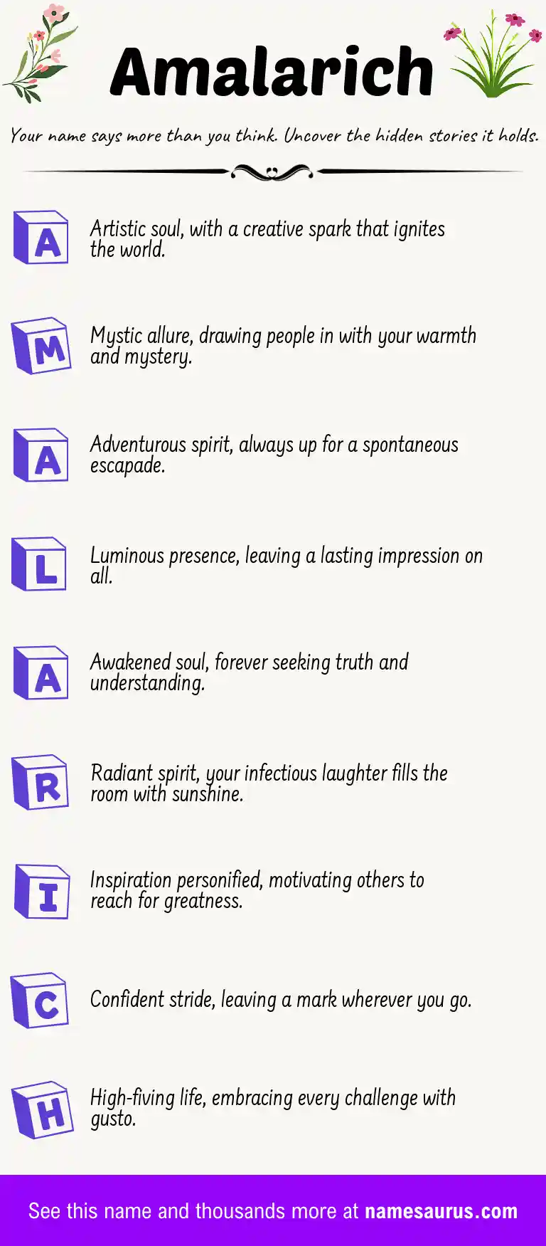 Acrostic poem about Amalarich.