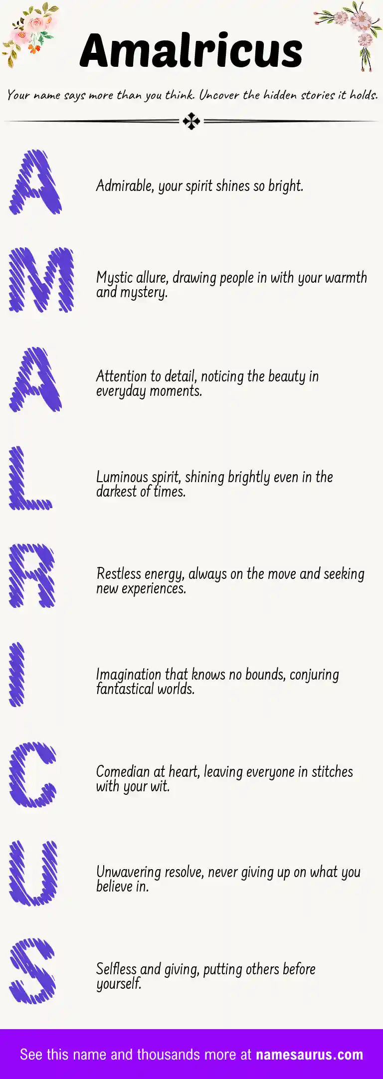 Acrostic poem about Amalricus.