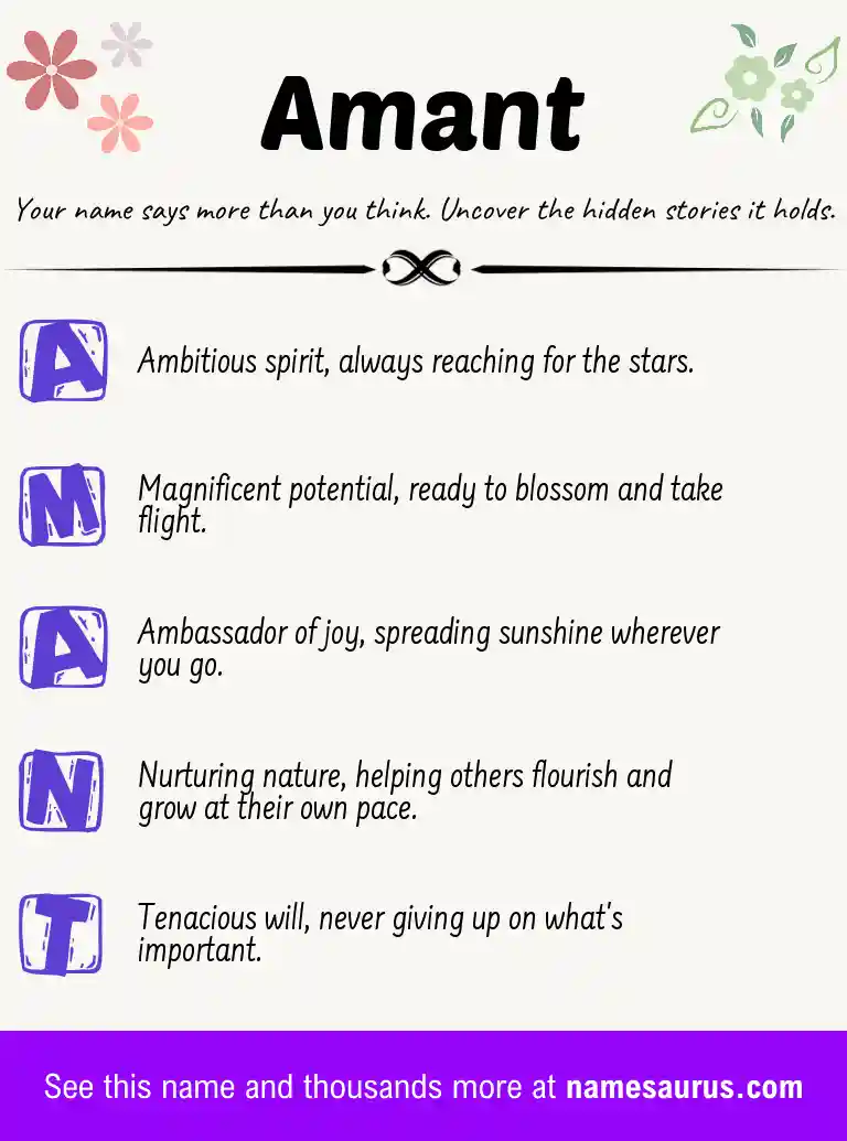 Acrostic poem about Amant.
