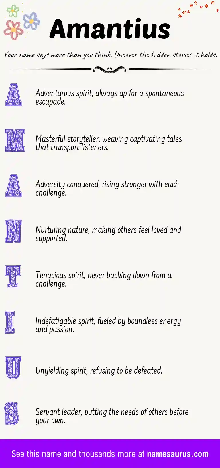 Acrostic poem about Amantius.