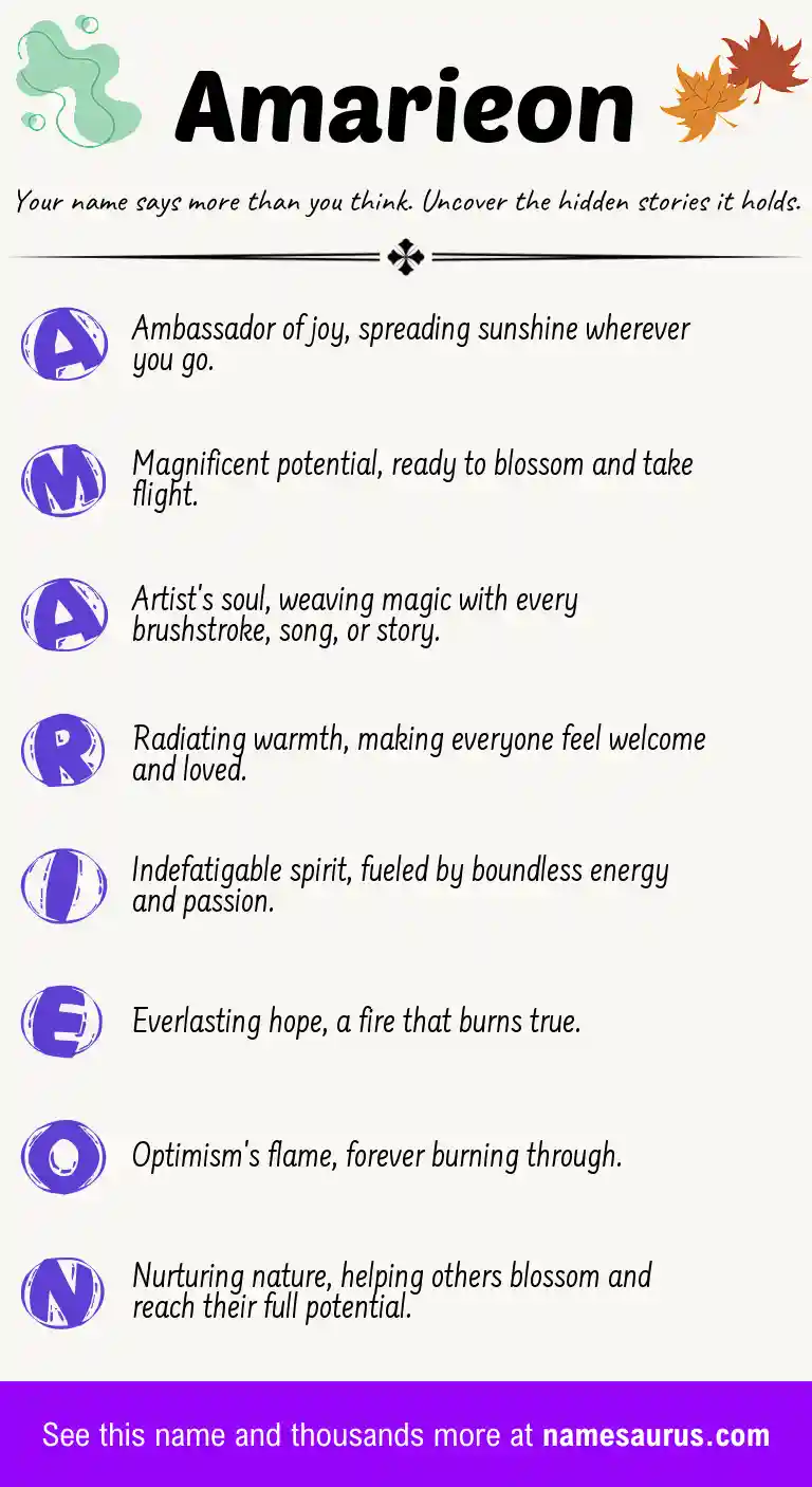 Acrostic poem about Amarieon.