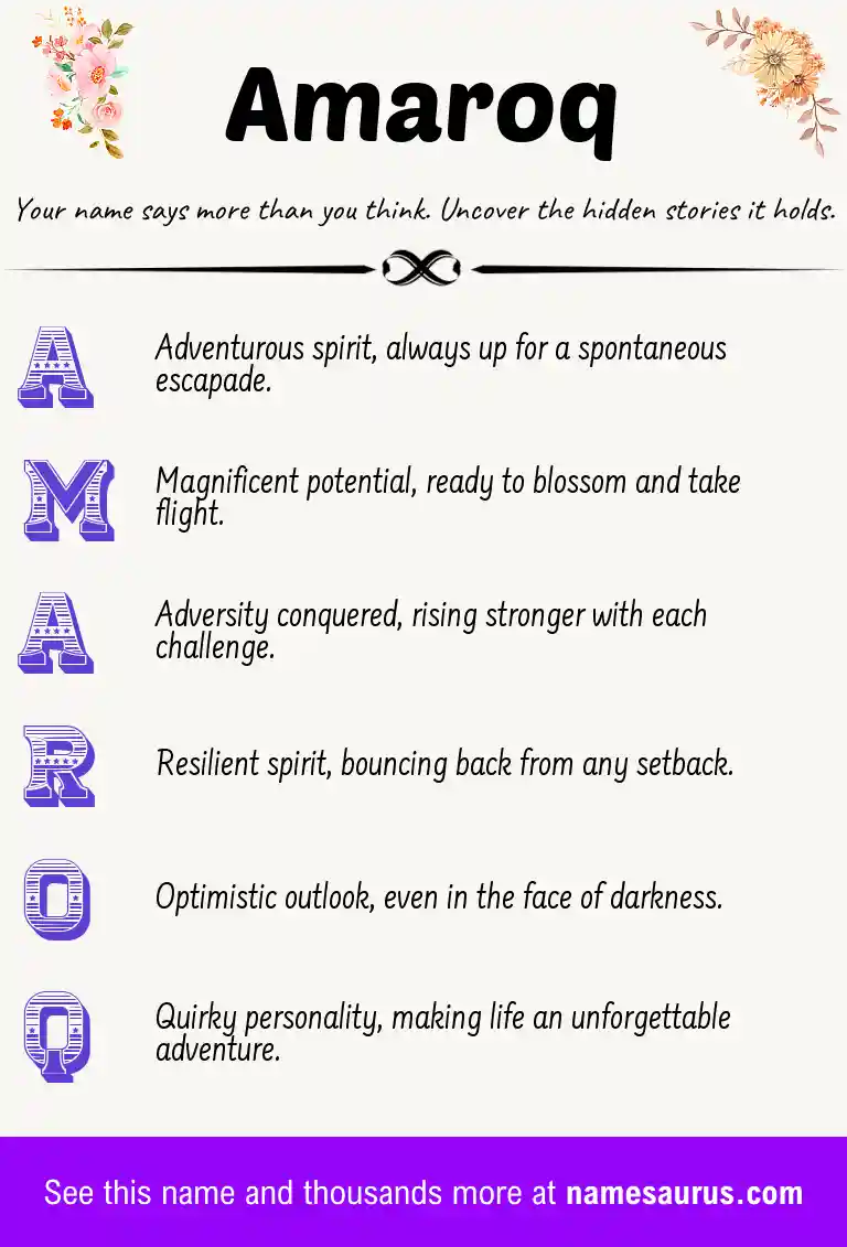 Acrostic poem about Amaroq.
