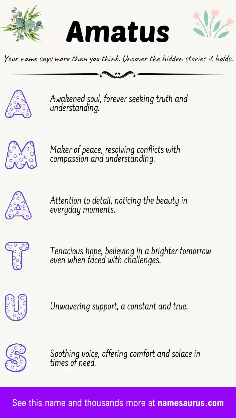 Acrostic poem about Amatus.