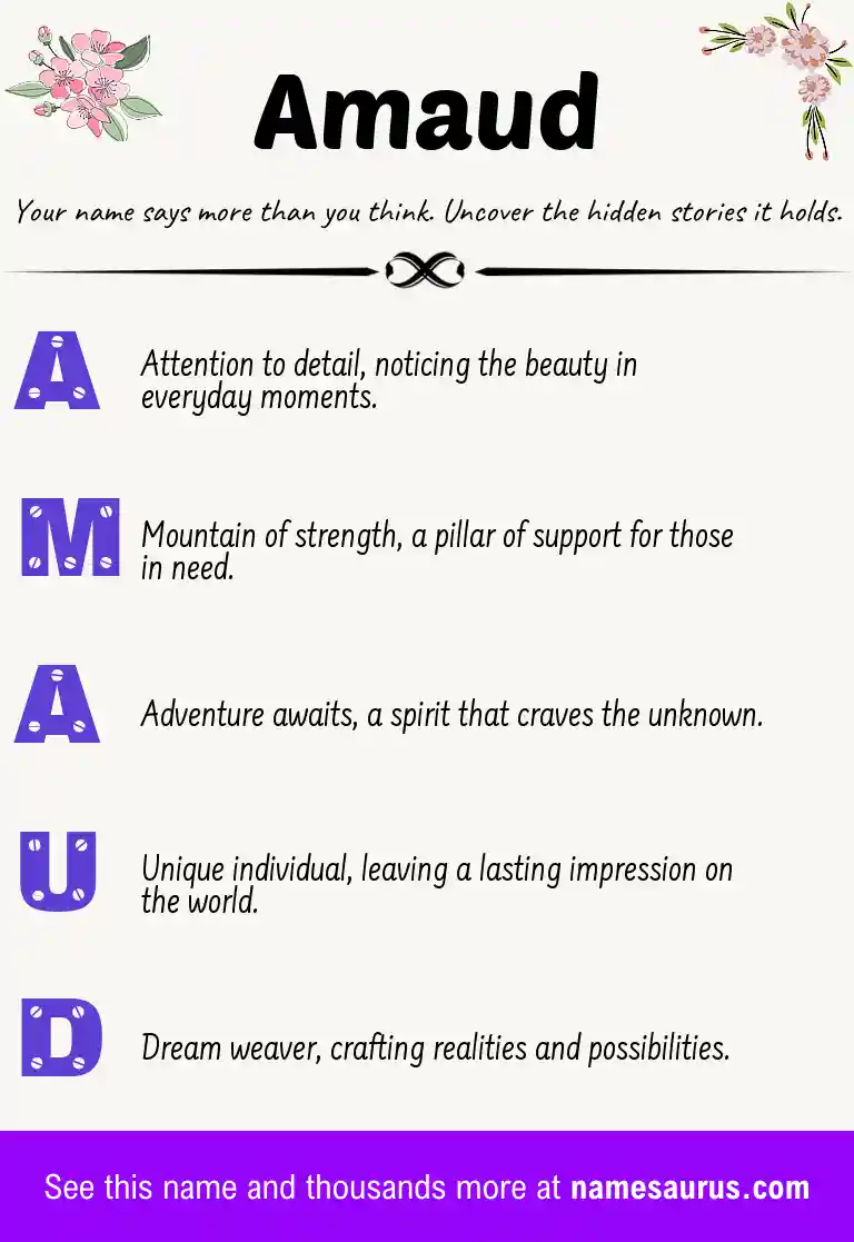 Acrostic poem about Amaud.