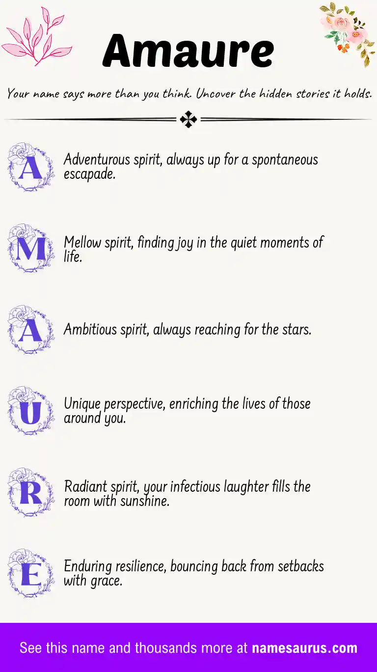 Acrostic poem about Amaure.