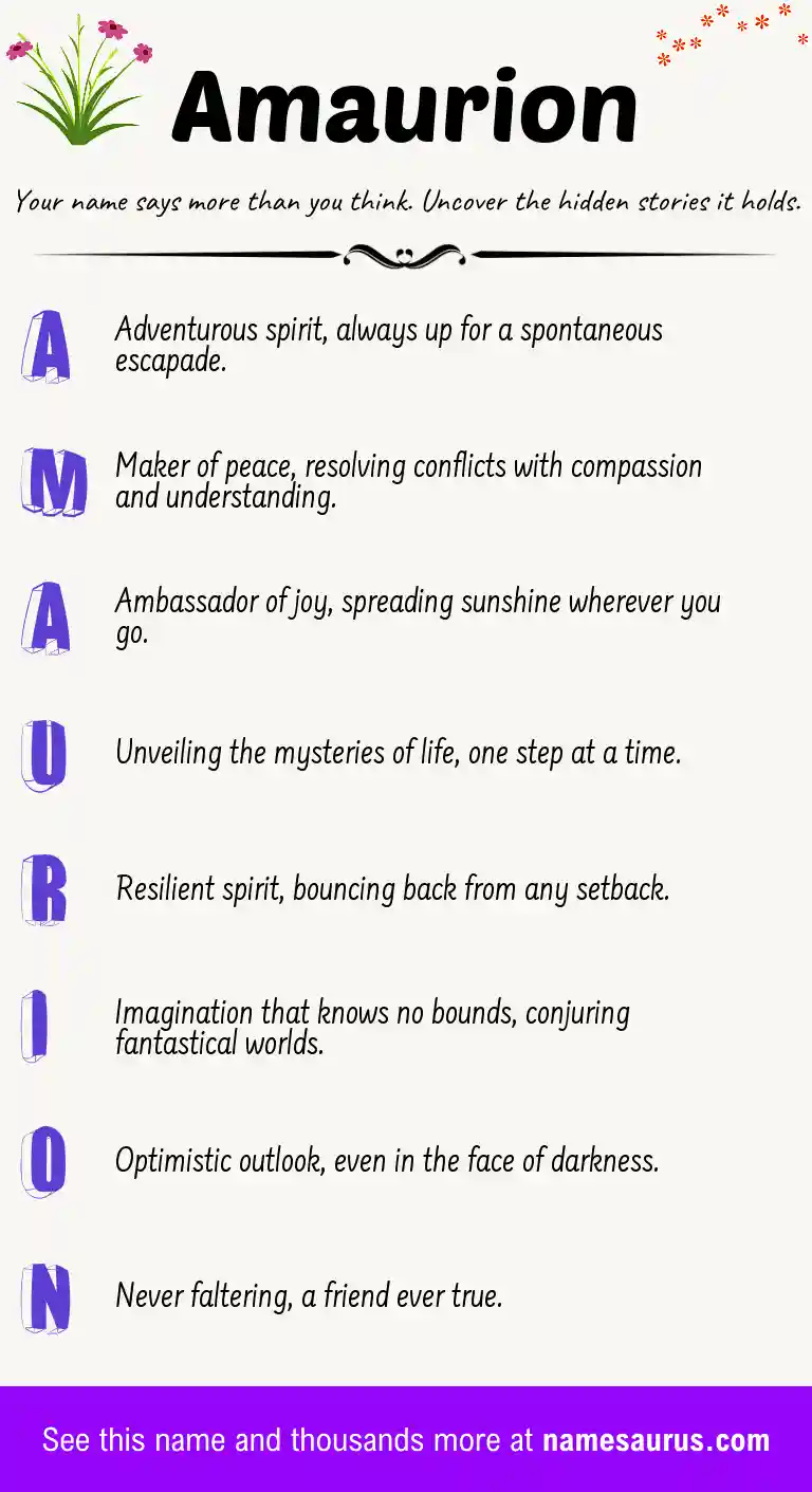 Acrostic poem about Amaurion.
