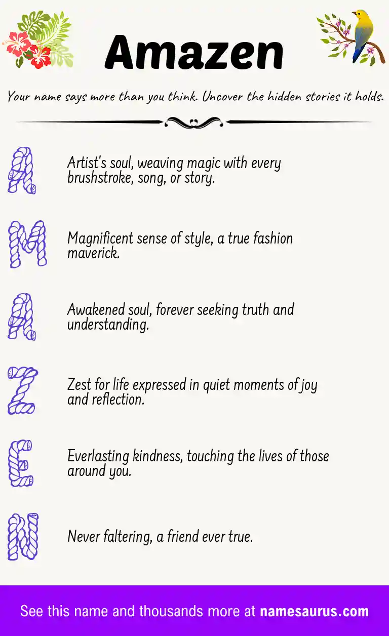 Acrostic poem about Amazen.