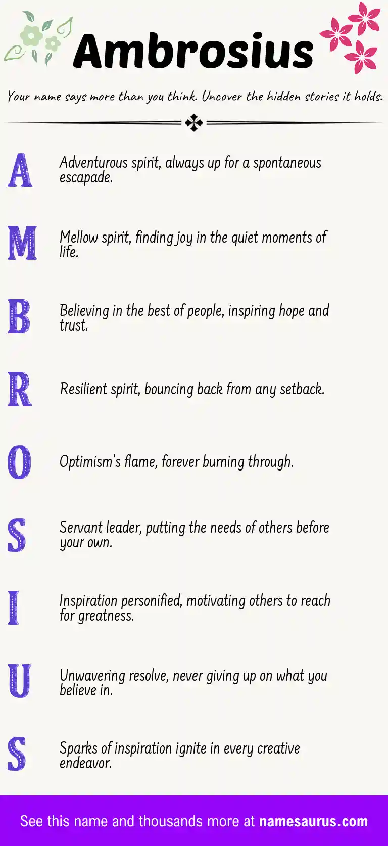 Acrostic poem about Ambrosius.