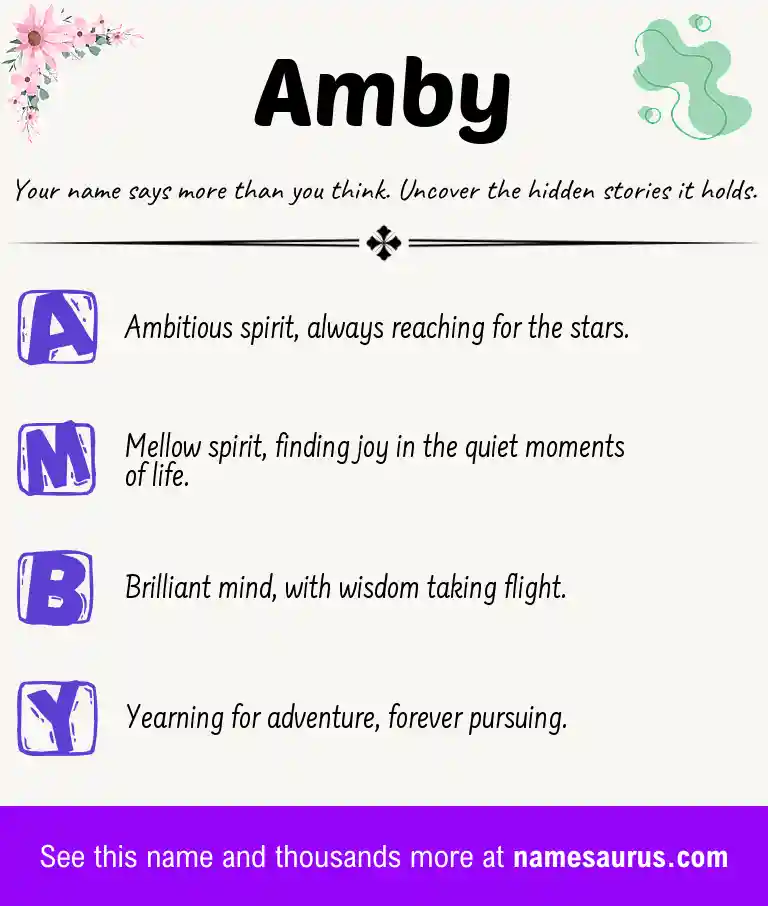 Acrostic poem about Amby.