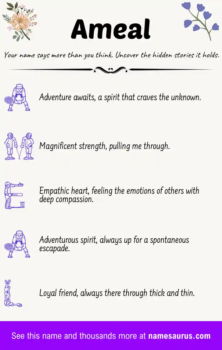 Acrostic poem about Ameal.