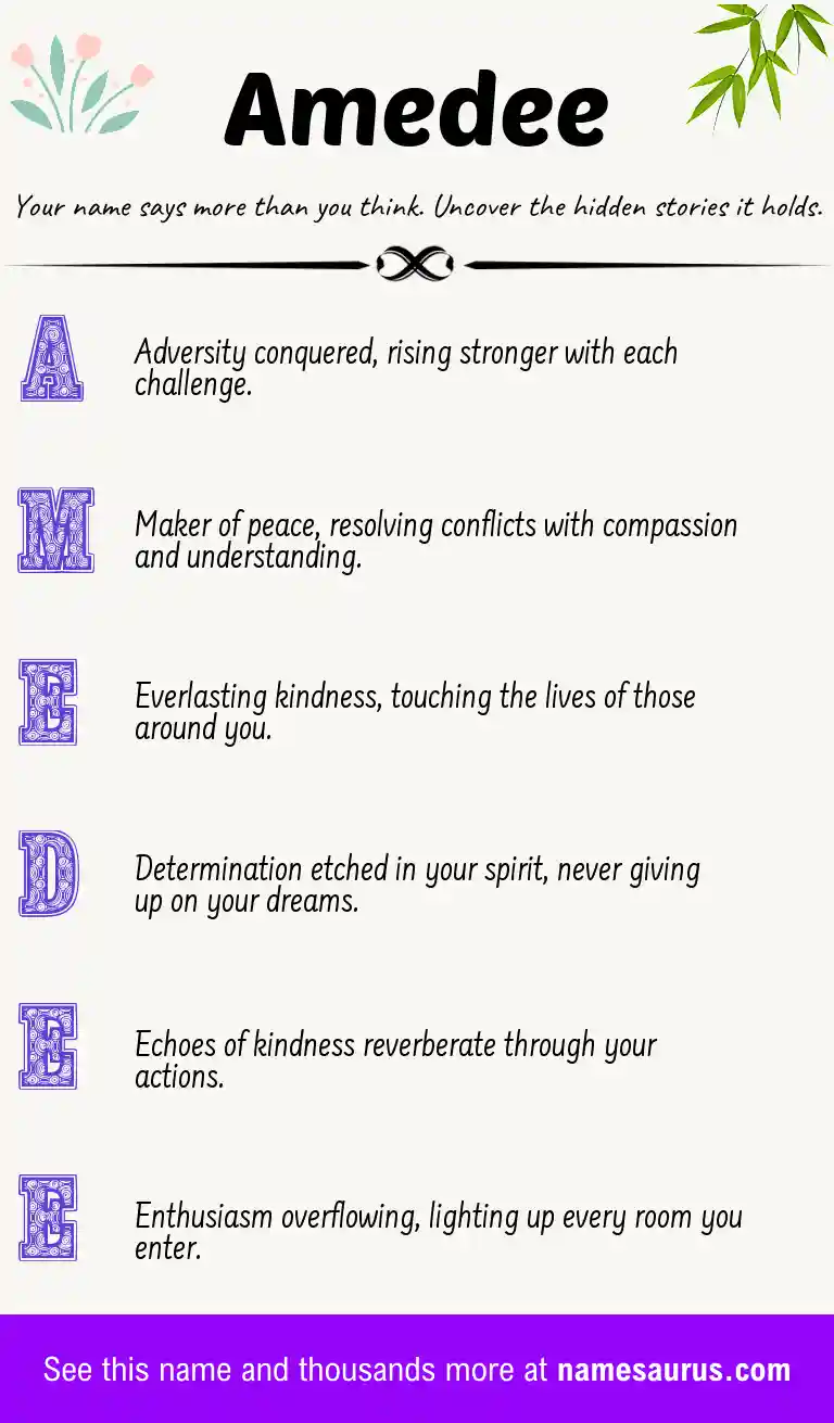 Acrostic poem about Amedee.