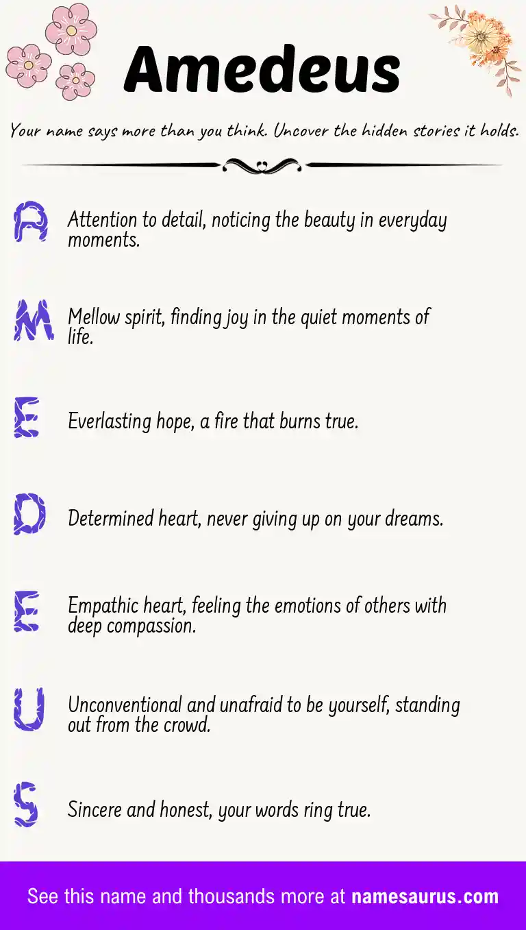 Acrostic poem about Amedeus.