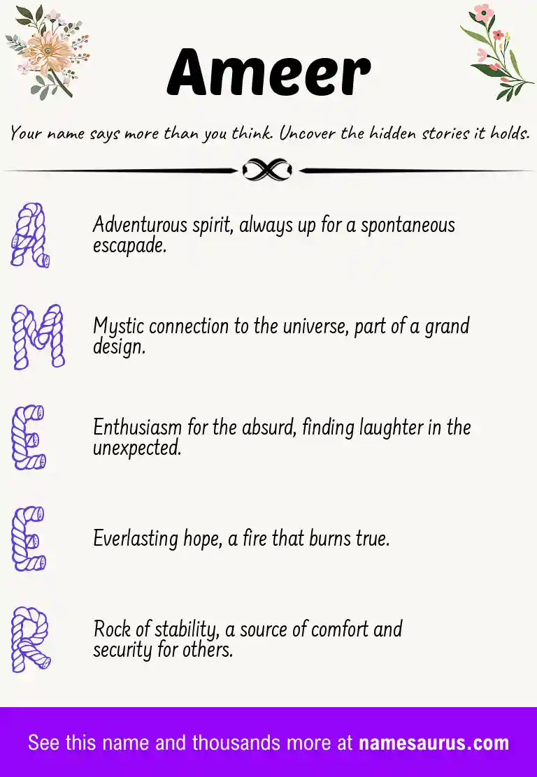Acrostic poem about Ameer.