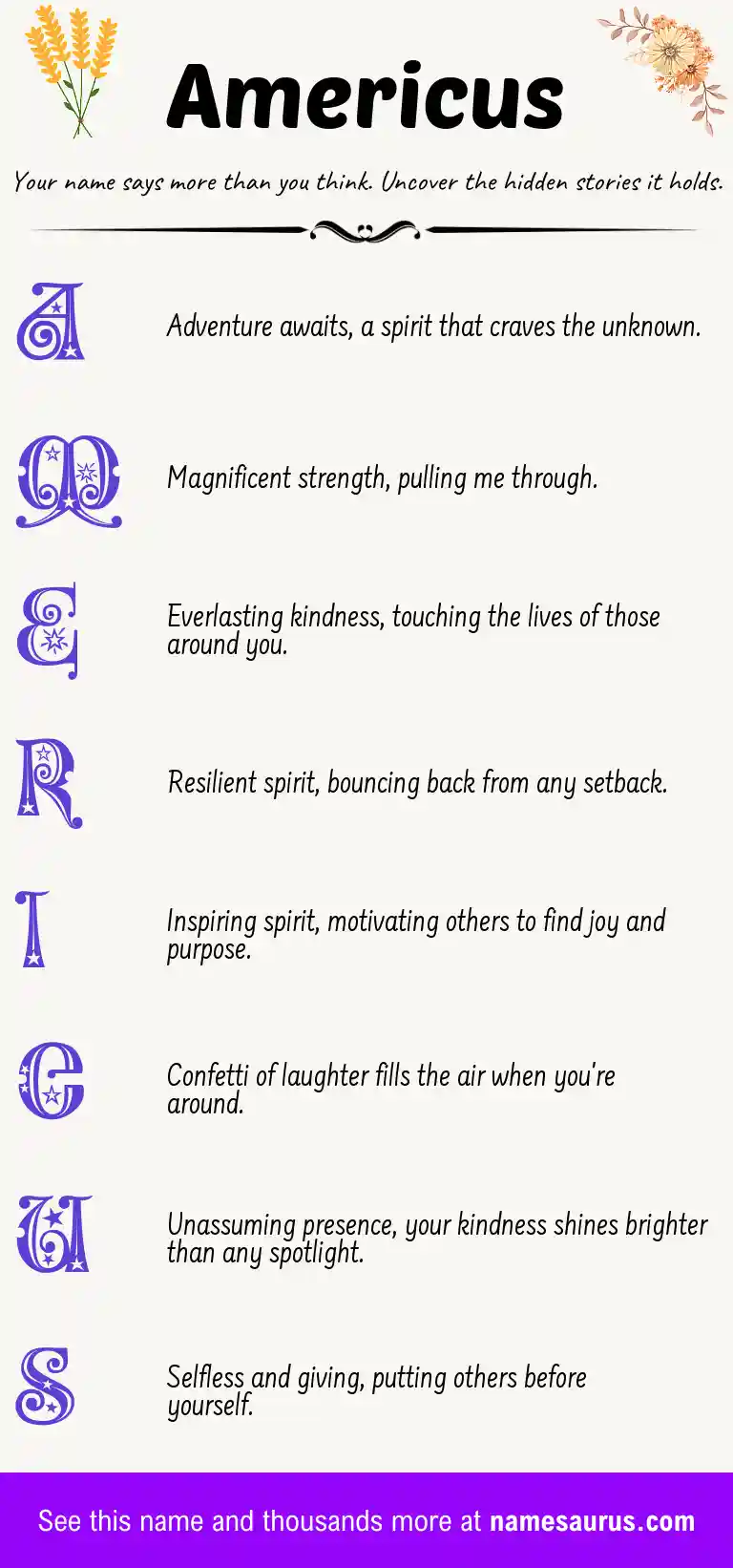 Acrostic poem about Americus.