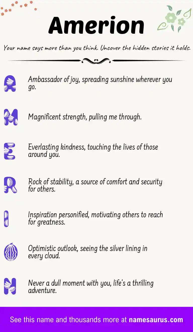 Acrostic poem about Amerion.