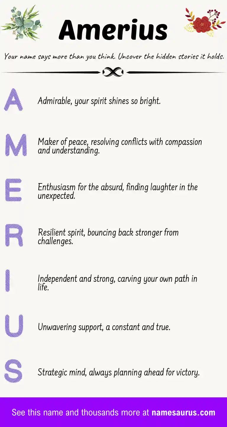 Acrostic poem about Amerius.