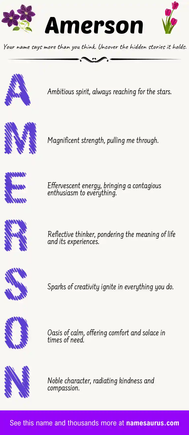 Acrostic poem about Amerson.