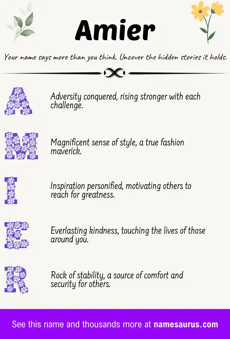 Acrostic poem about Amier.