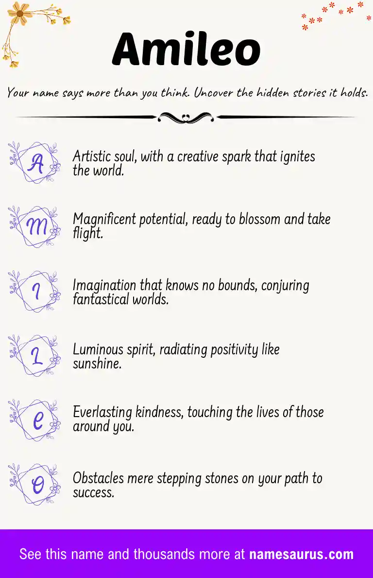 Acrostic poem about Amileo.