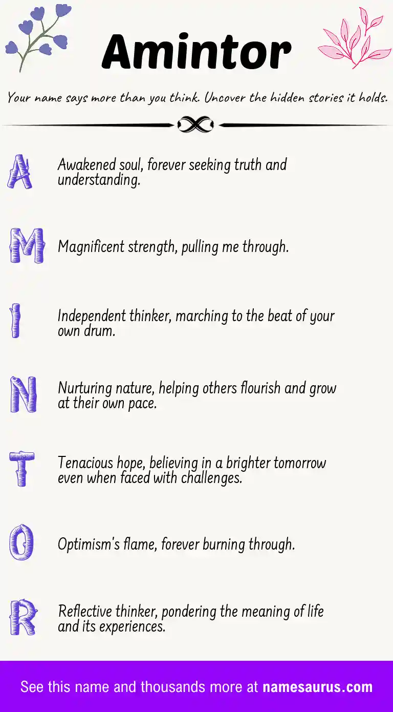 Acrostic poem about Amintor.