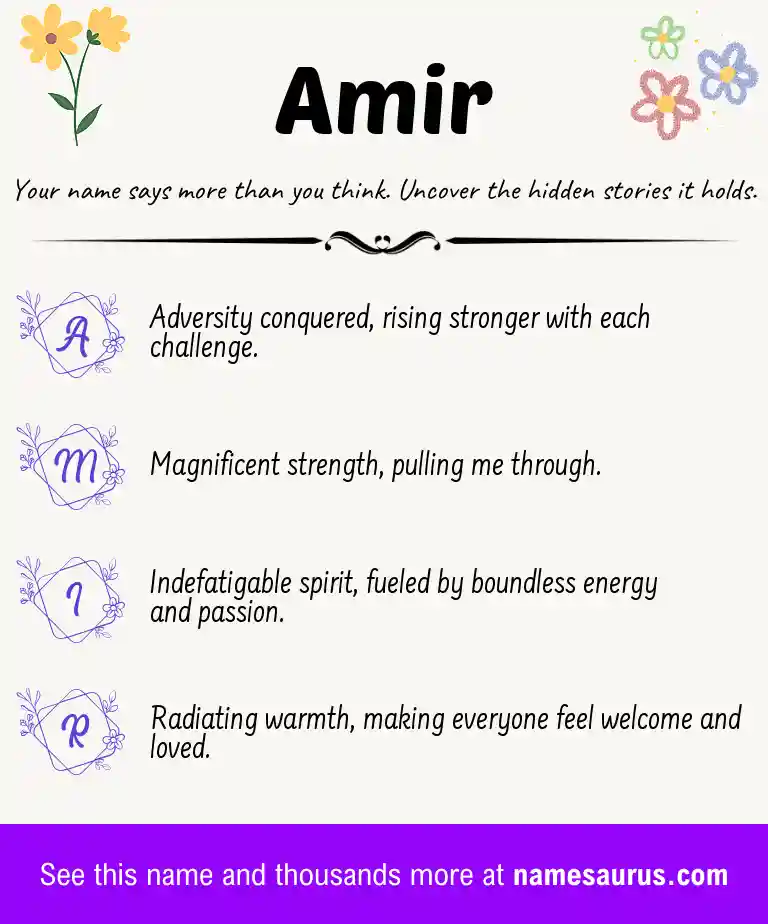 Acrostic poem about Amir.