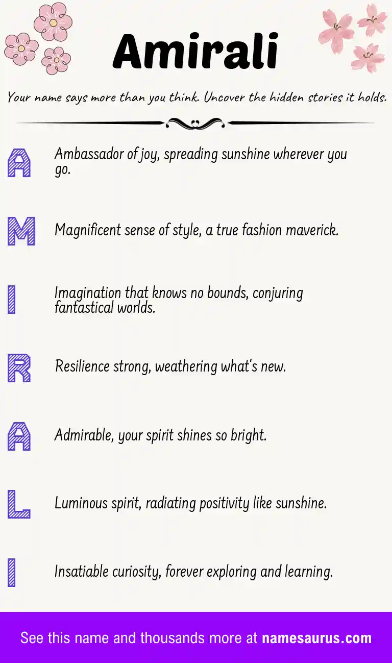 Acrostic poem about Amirali.