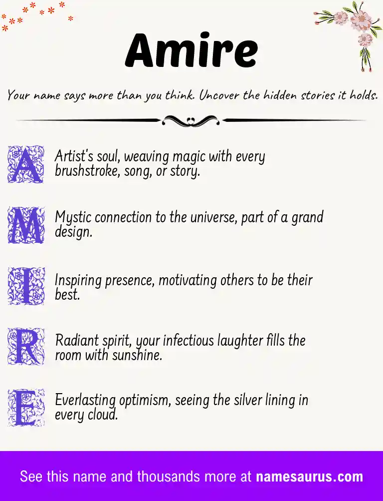 Acrostic poem about Amire.