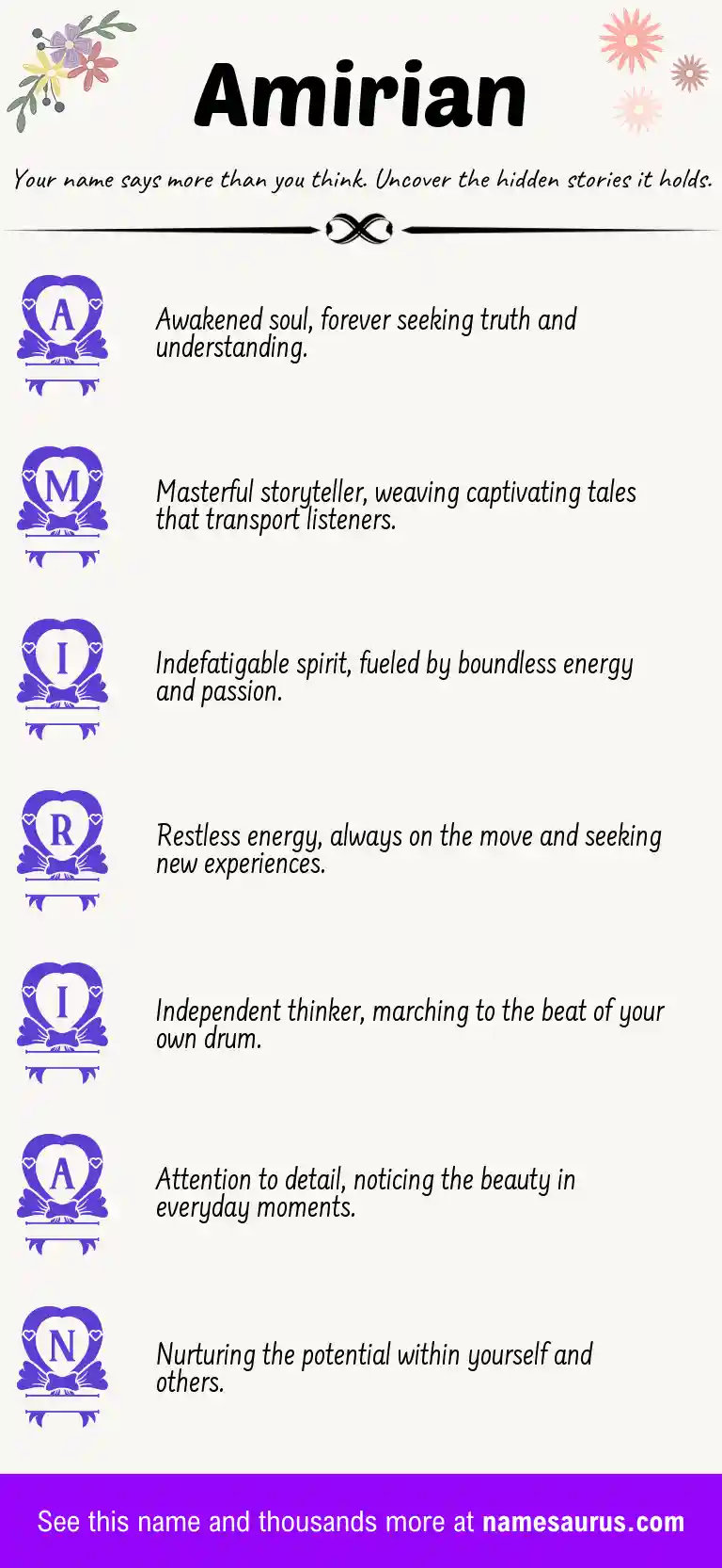 Acrostic poem about Amirian.