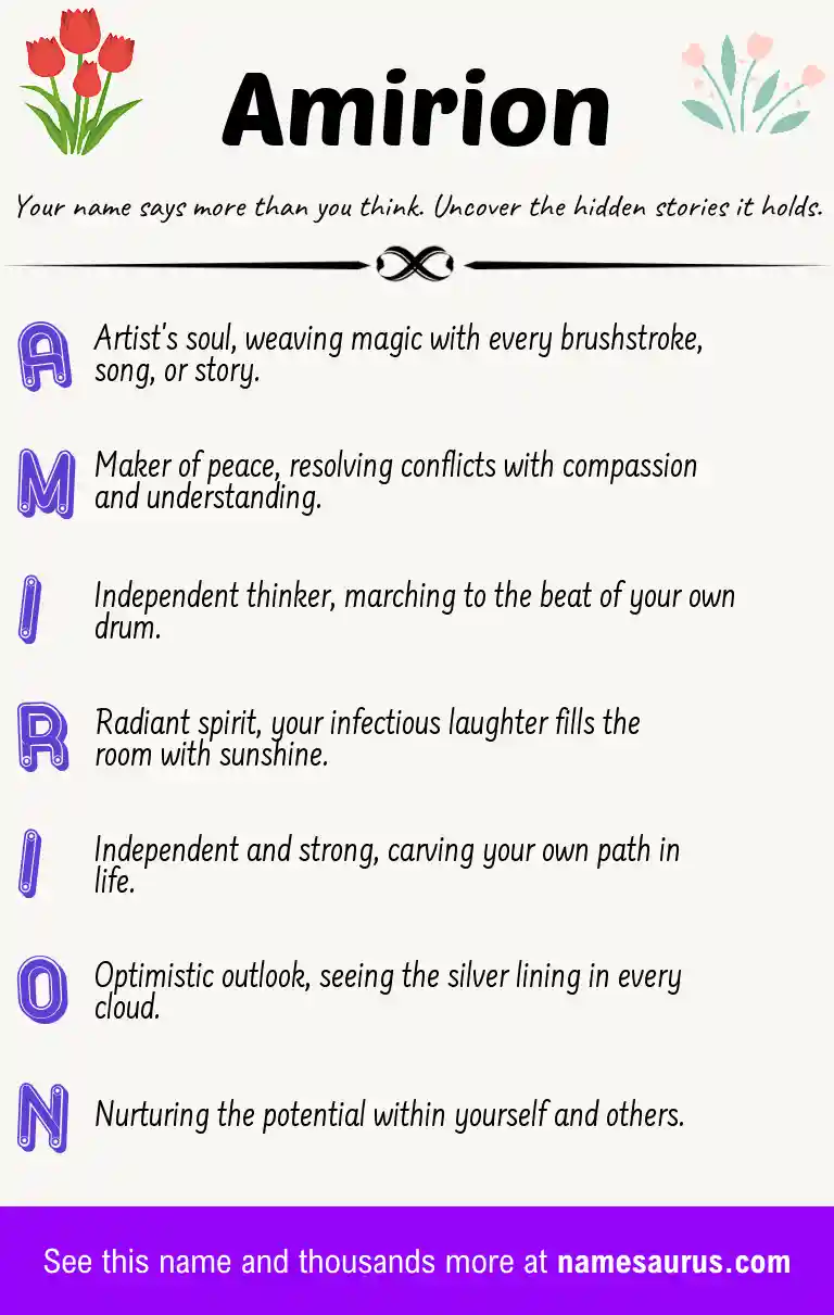 Acrostic poem about Amirion.