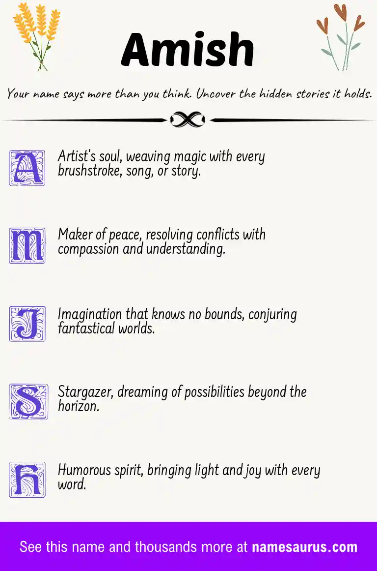 Acrostic poem about Amish.