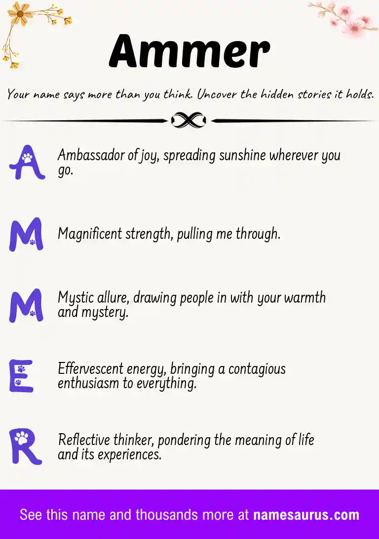 Acrostic poem about Ammer.
