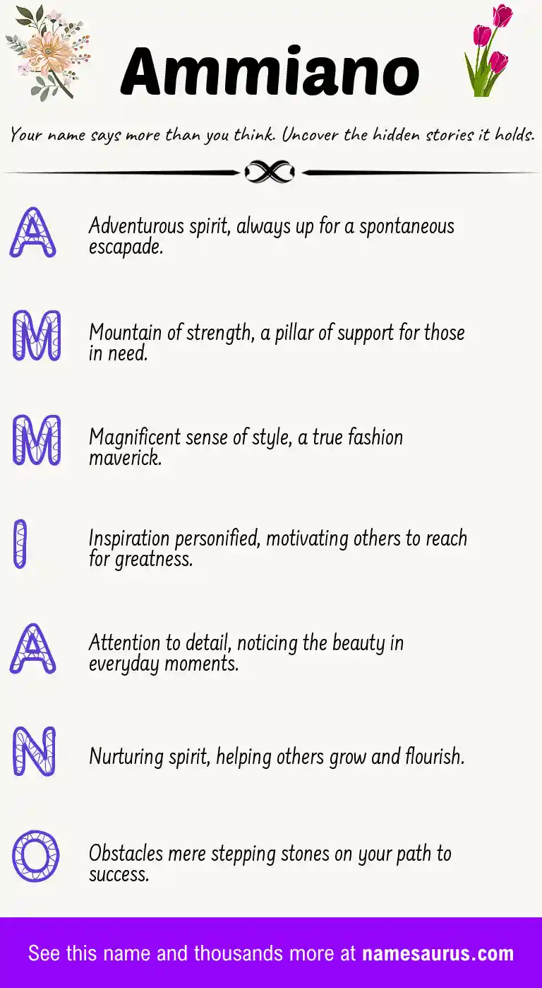 Acrostic poem about Ammiano.