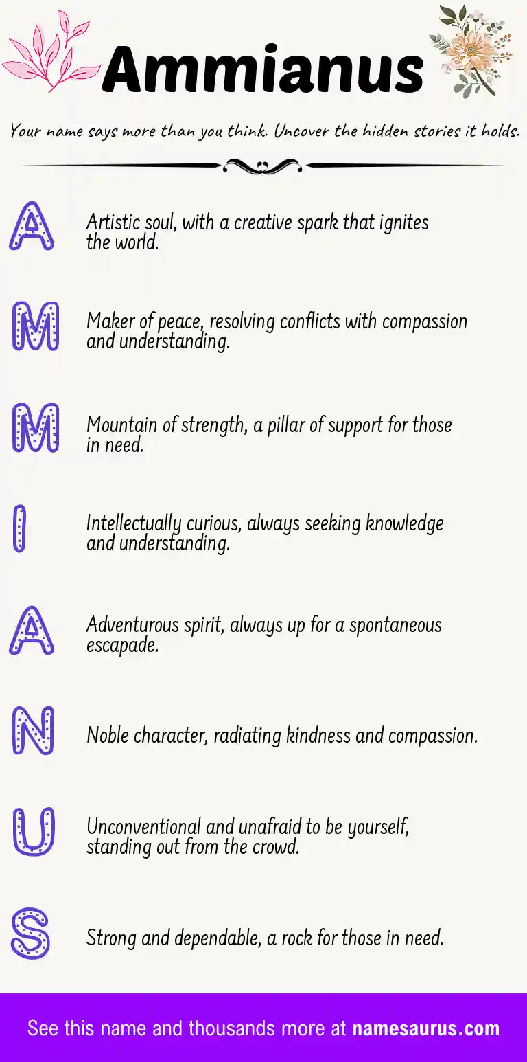 Acrostic poem about Ammianus.