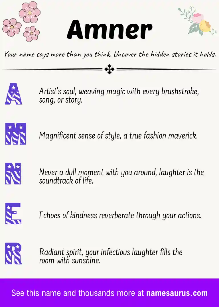 Acrostic poem about Amner.
