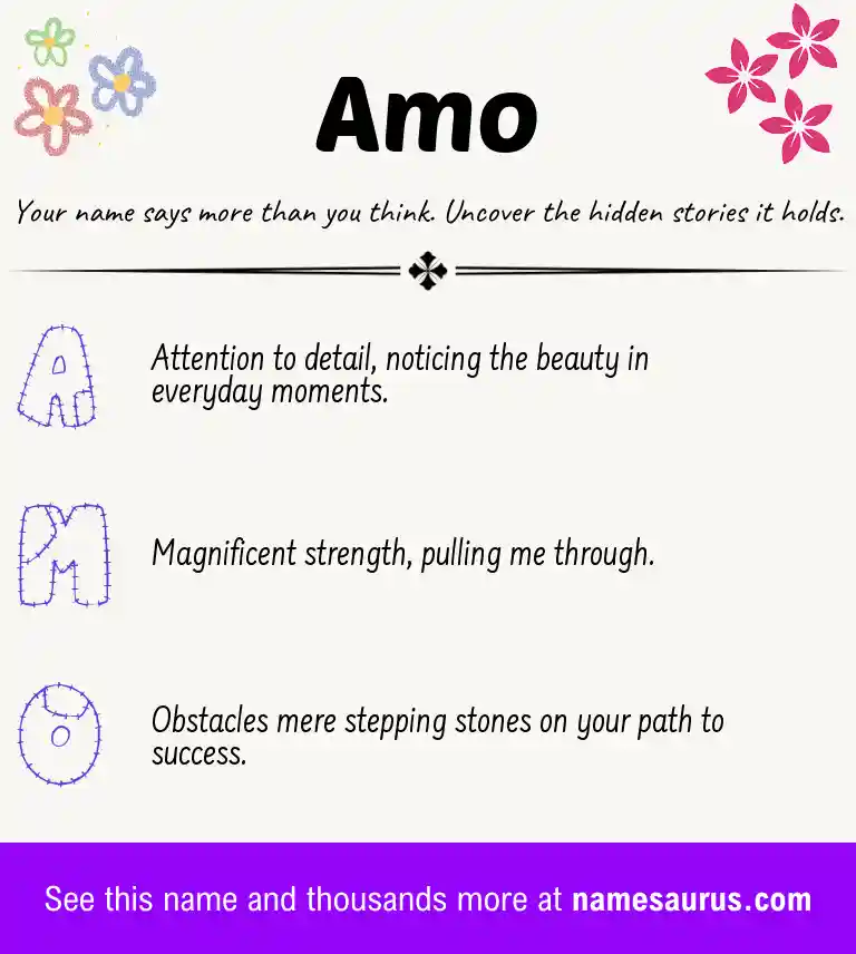 Acrostic poem about Amo.