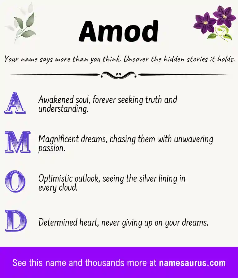 Acrostic poem about Amod.