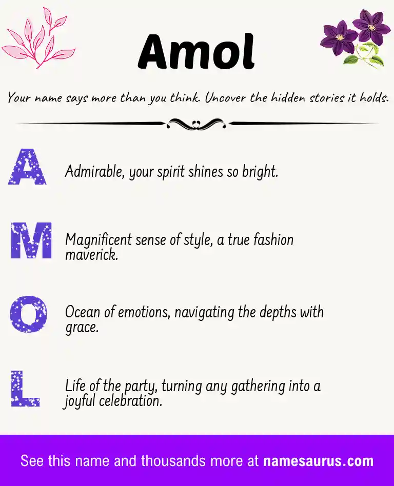 Acrostic poem about Amol.